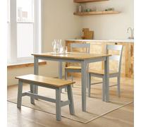 Argos Home Chicago Grey Dining Table, 1 Bench & 2 Chairs