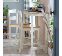 Argos Home Chicago Oak White Bar Table & 2 Oak White Chairs