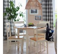 Argos Home Chicago Round White Dining Table & 4 White Chairs