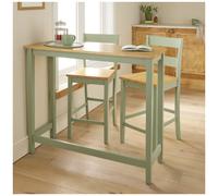 Argos Home Chicago Sage Green Bar Table & 2 Bar Stools
