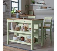 Argos Home Chicago Wooden 2 Seater Bar Island - Sage
