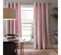 Argos Home Crushed Velvet Fully Lined Eyelet Curtains -Blush