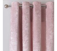 Argos Home Crushed Velvet Fully Lined Eyelet Curtains -Blush