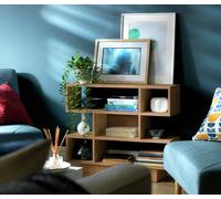 Argos Home Cubes Short Shallow Shelving Unit - Oak Effect