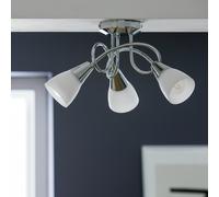 Argos Home Curico 3 Light Glass Opal Ceiling Light - Chrome