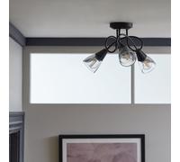 Argos Home Curico Metal 3 Light Flush Ceiling Light - Black