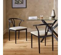 Argos Home Desiree Pair of Fabric Chairs - Black