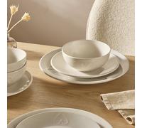 Argos Home Embossed Heart 12Piece Stoneware Dinner Set-Cream