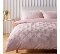 Argos Home Embossed Texture Pink Bedding Set - King size