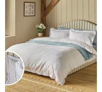 Argos Home Embroidered Scallop Edge White Bedding Set - Superking