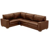 Argos Home Eton Leather Left Hand Corner Sofa - Tan