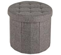 Argos Home Fabric Circular Ottoman Shoe Storage - Grey