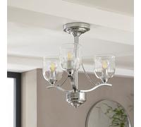 Argos Home Fae 3 Light Glass Ceiling Fitting - Chrome