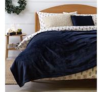 Argos Home Fleece Throw - Navy - 125X150cm