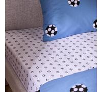 Argos Home Football Printed White Fitted Sheet - Single