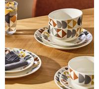 Argos Home Geo 12 Piece Stoneware Dinner Set - White