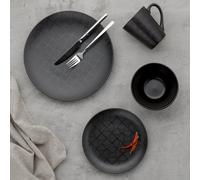 Argos Home Geo 16 Piece Stoneware Dinner Set - Black