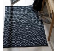 Argos Home Geometric Black Cotton Rug - 80x110cm