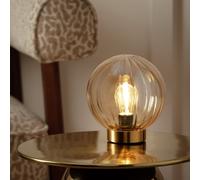 Argos Home Globe Battery Powered Table Lamp - Brass & Mink