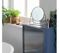 Argos Home Gold Metal Round Pedestal Swivel Mirror - 21x19cm