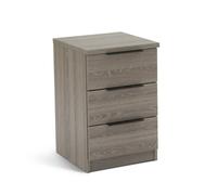 Argos Home Hallingford 3 Drawer Bedside Table - Grey Oak