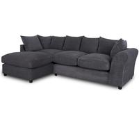 Argos Home Harry Cord Left Hand Corner Chaise Sofa-Charcoal