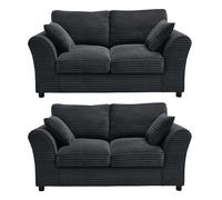 Argos Home Harry Fabric Pair of 2 Seater Sofa - Charcoal