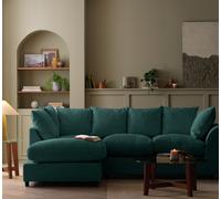 Argos Home Harry Large Left Hand Corner Chaise Sofa - Teal Cord