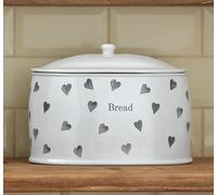 Argos Home Hearts Stoneware Bread Bin - White