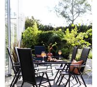 Argos Home Hereford Folding 6 Seater Metal Patio Set - Black