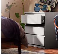 Argos Home Jenson 3 Drawer Chest - Grey Gloss
