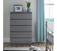 Argos Home Jenson 5 Drawer Chest - Grey Gloss