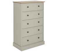 Argos Home Kensington 5 Drawer Chest - Soft Grey/Oak Effect
