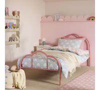 Argos Home Kids Cora Scalloped Metal Single Bed Frame - Pink