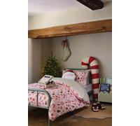 Argos Home Kids Cotton Christmas Vintage Fairy Pink Bedding Set - Single