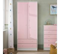 Argos Home Kids Malibu 2 Door 2 Drawer Wardrobe-Pink & White