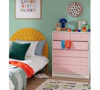 Argos Home Kids Malibu 6 Drawer Chest - Pink & White