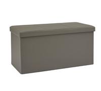 Argos Home Large Faux Leather Ottoman - Grey