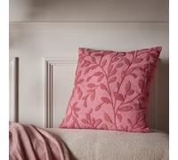 Argos Home Leaves Embroidery Cushion Pink - 50x50cm