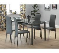 Argos Home Lido Extending Grey Dining Table & 4 Grey Chairs