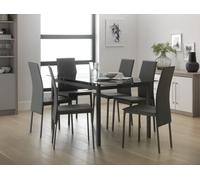 Argos Home Lido Extending Grey Dining Table & 6 Grey Chairs