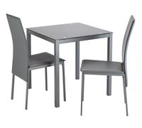 Argos Home Lido Grey Dining Table & 2 Grey Chairs