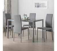 Argos Home Lido Grey Dining Table & 4 Grey Chairs