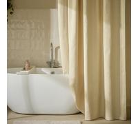 Argos Home Linen Effect Anti Bacterial Shower Curtain- Beige