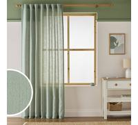 Argos Home Linen Effect Slot Top Voile Curtain - Sage - 140x229cm