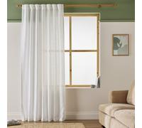 Argos Home Linen Effect Slot Top Voile Curtain - White - 140x137cm
