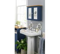 Argos Home Livingston Double Mirrored Wall Cabinet - Blue