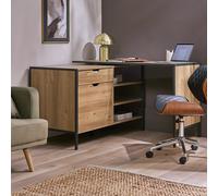 Argos Home Loft Living 2 Drawer Swivel Office Desk - Oak