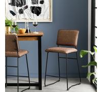 Argos Home Loft Living Bar Stool - Brown