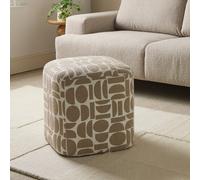 Argos Home Louise Fabric Pouffe - Geo Print